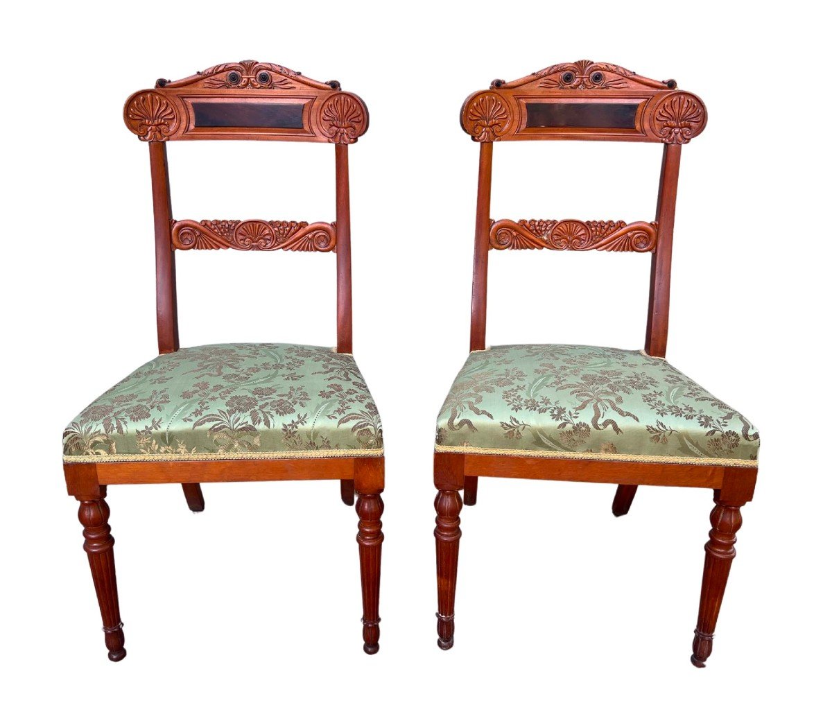  Pair Of Maple Chairs With Rosewood Inserts