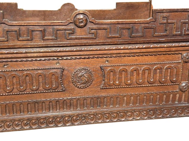 Carved Oak Wood Cradle-photo-4