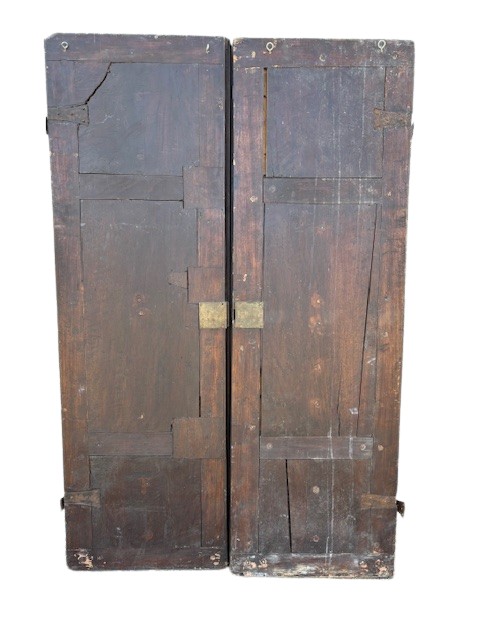 Pair Of Walnut Doors With Bronze Decorations-photo-4