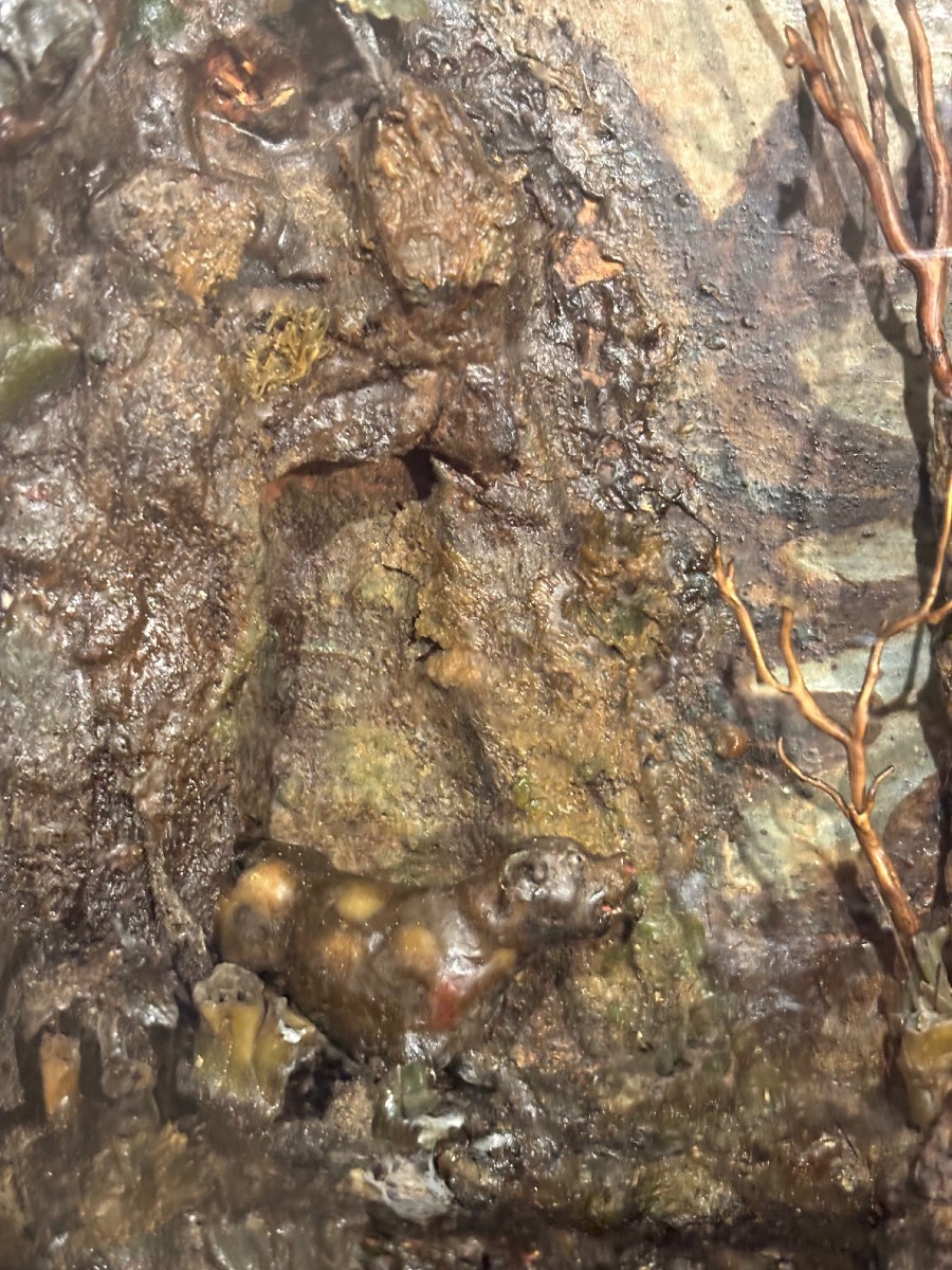 Composition En Cire Polychrome Dans Le Cadre-photo-3