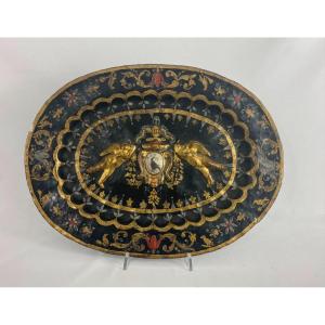 Painted And Gilded Papier-mâché Tuscan Plate