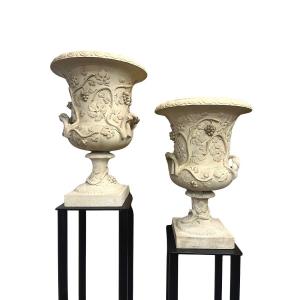 Pair Of Vases (coade Stone)