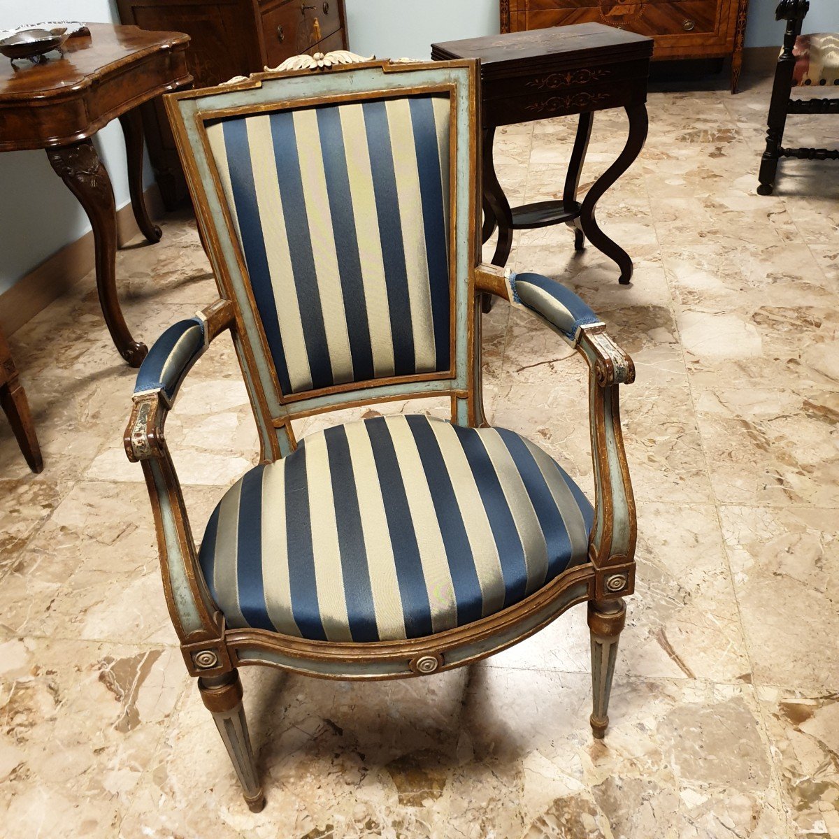 Louis XVI Lacquered Armchair