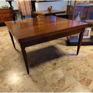 Extendable Table (with A Pull) In Walnut Louis XVI Emilian