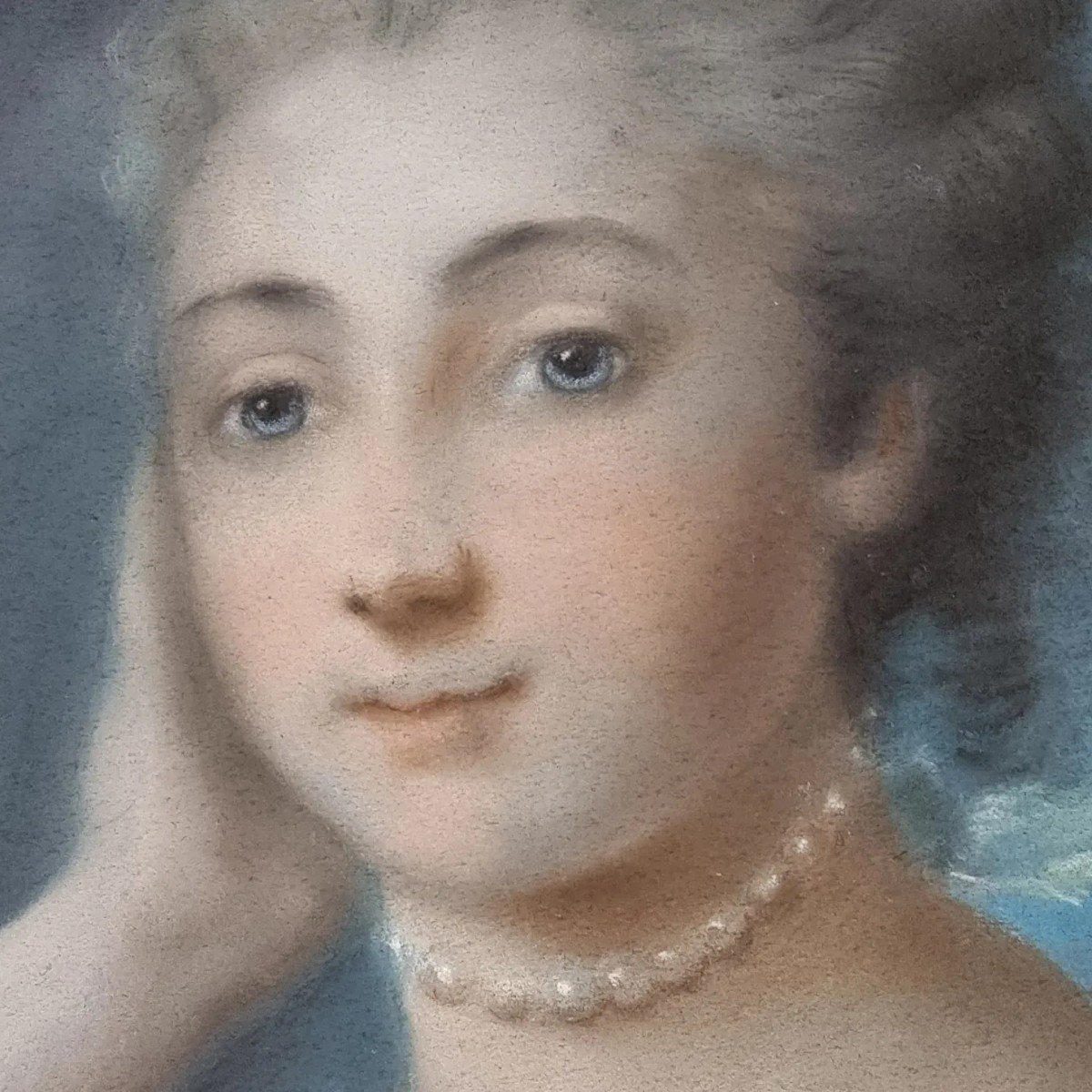 Pastel Portrait On Paper Of A Young Lady With A Letter – French School Of The 18th Century-photo-3