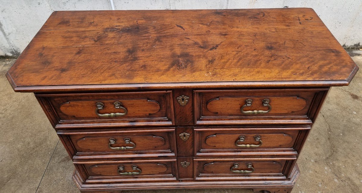 17th-century Emilian Chest Of Drawers In Solid Walnut-photo-2