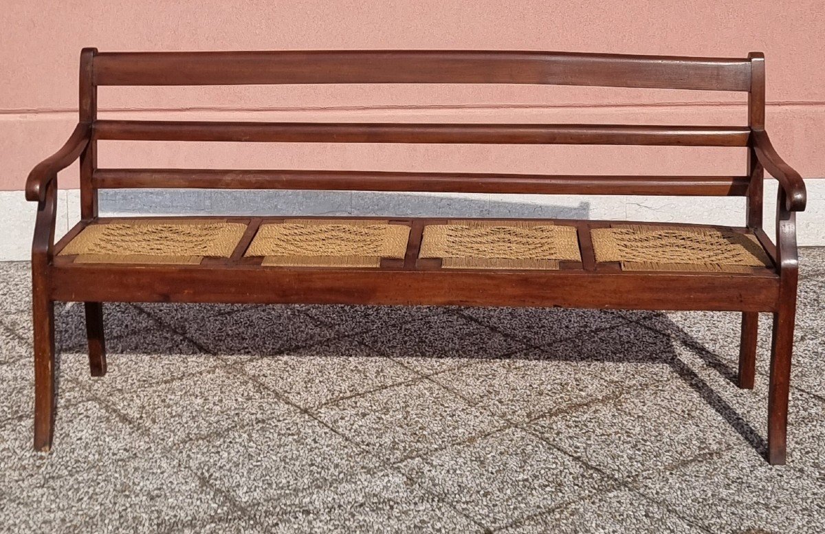 19th-century Venetian Walnut Bench-photo-2