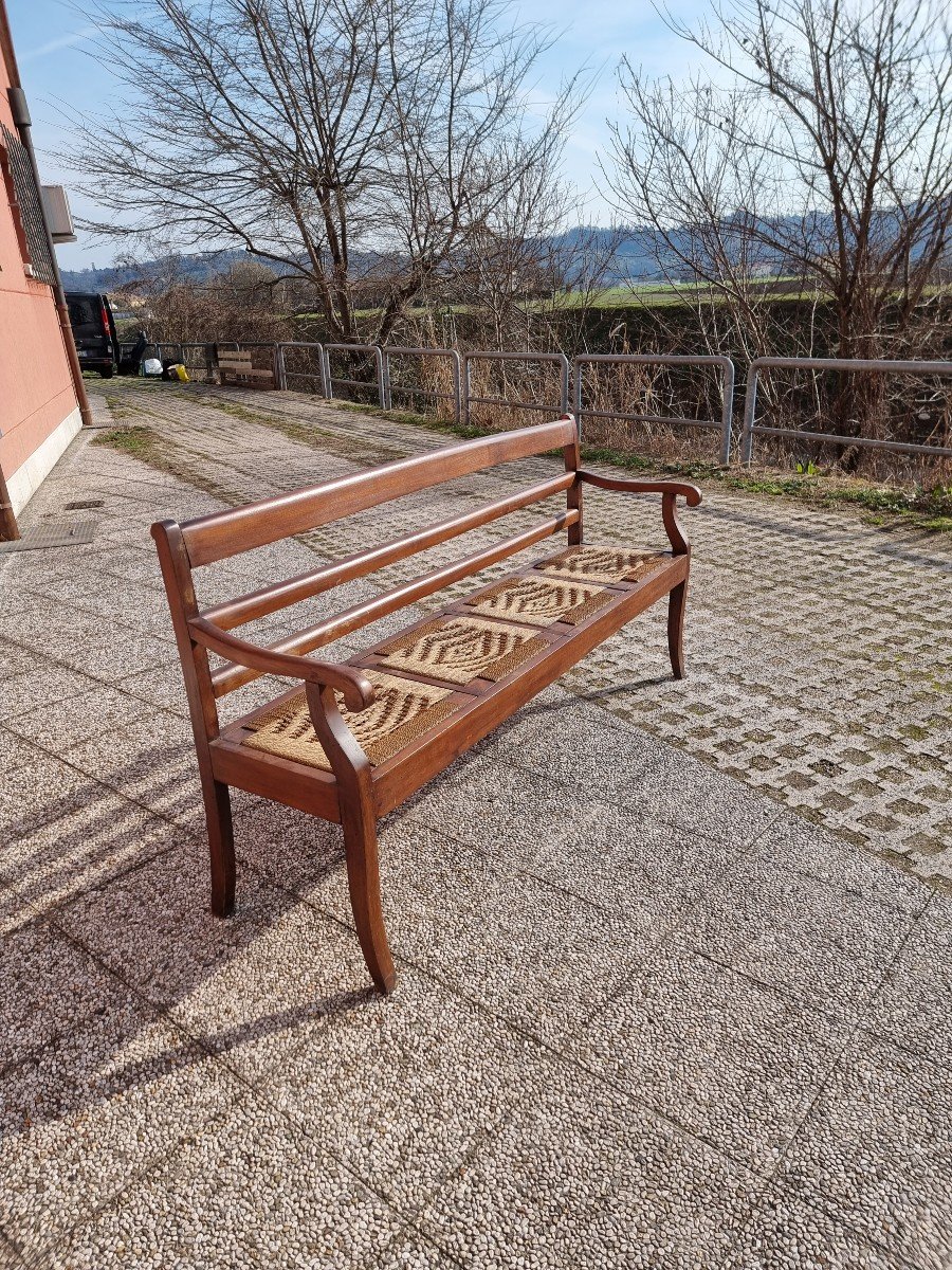 19th-century Venetian Walnut Bench-photo-1