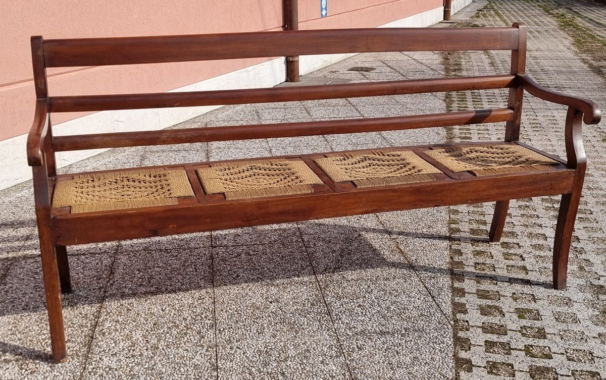 19th-century Venetian Walnut Bench-photo-2