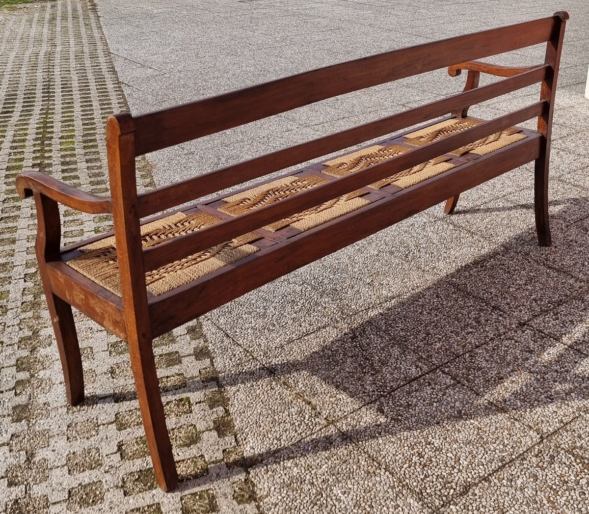 19th-century Venetian Walnut Bench-photo-3