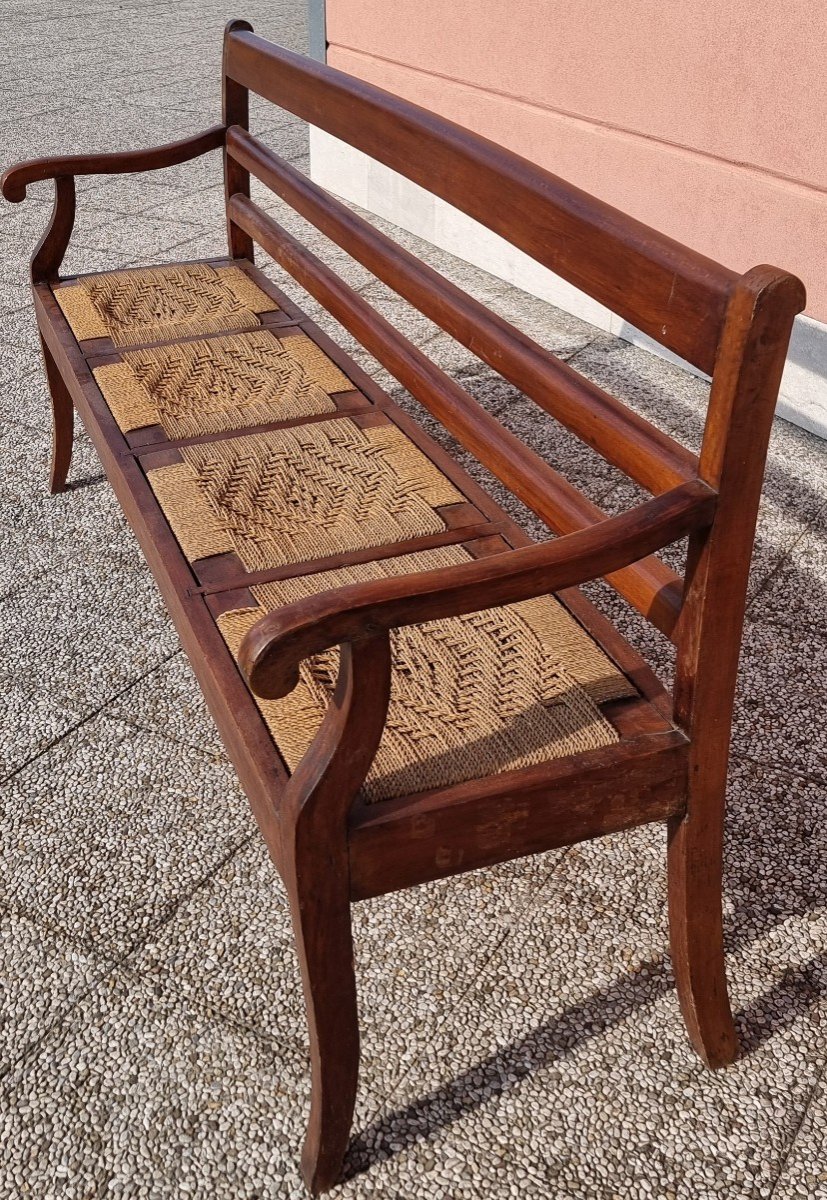 19th-century Venetian Walnut Bench-photo-4