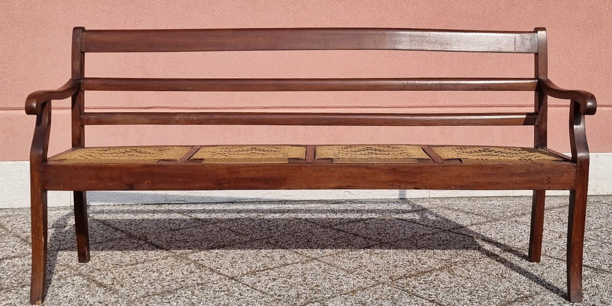 19th-century Venetian Walnut Bench-photo-6