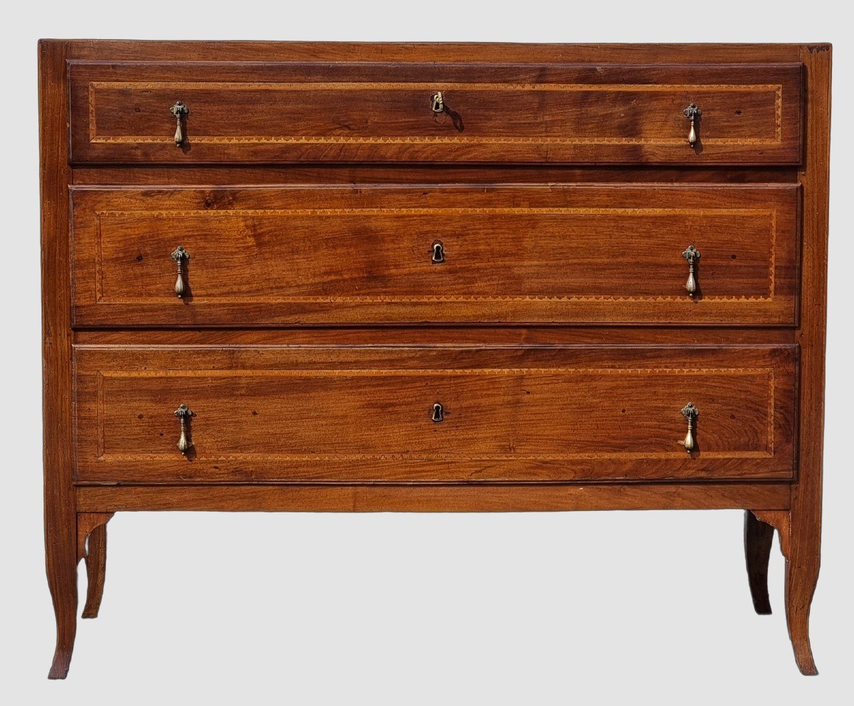 Early 19th-century Vicentine Walnut Chest Of Drawers-photo-2