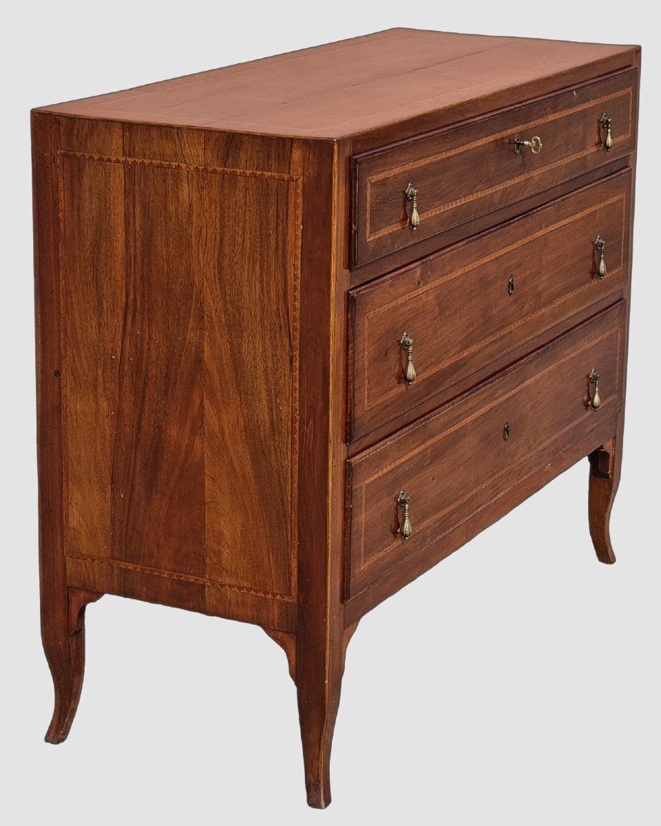 Early 19th-century Vicentine Walnut Chest Of Drawers-photo-3