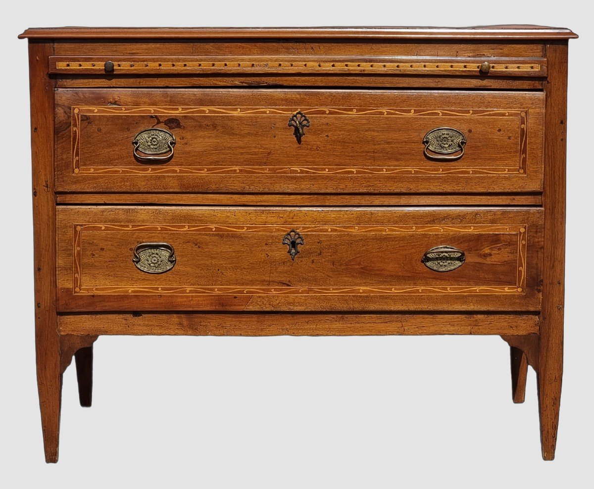 Early 19th-century Venetian Walnut Chest Of Drawers-photo-3