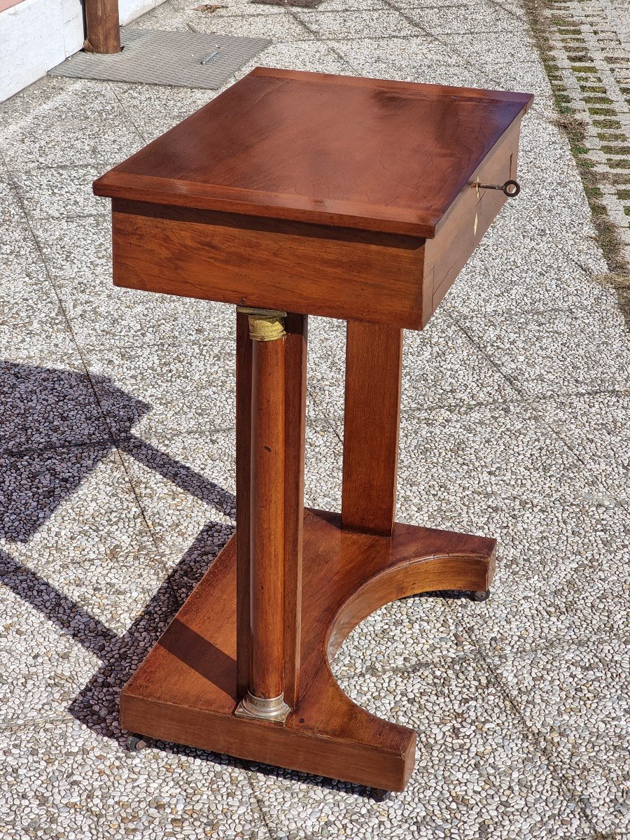 Empire-style Console Table Veneered In Mahogany-photo-3