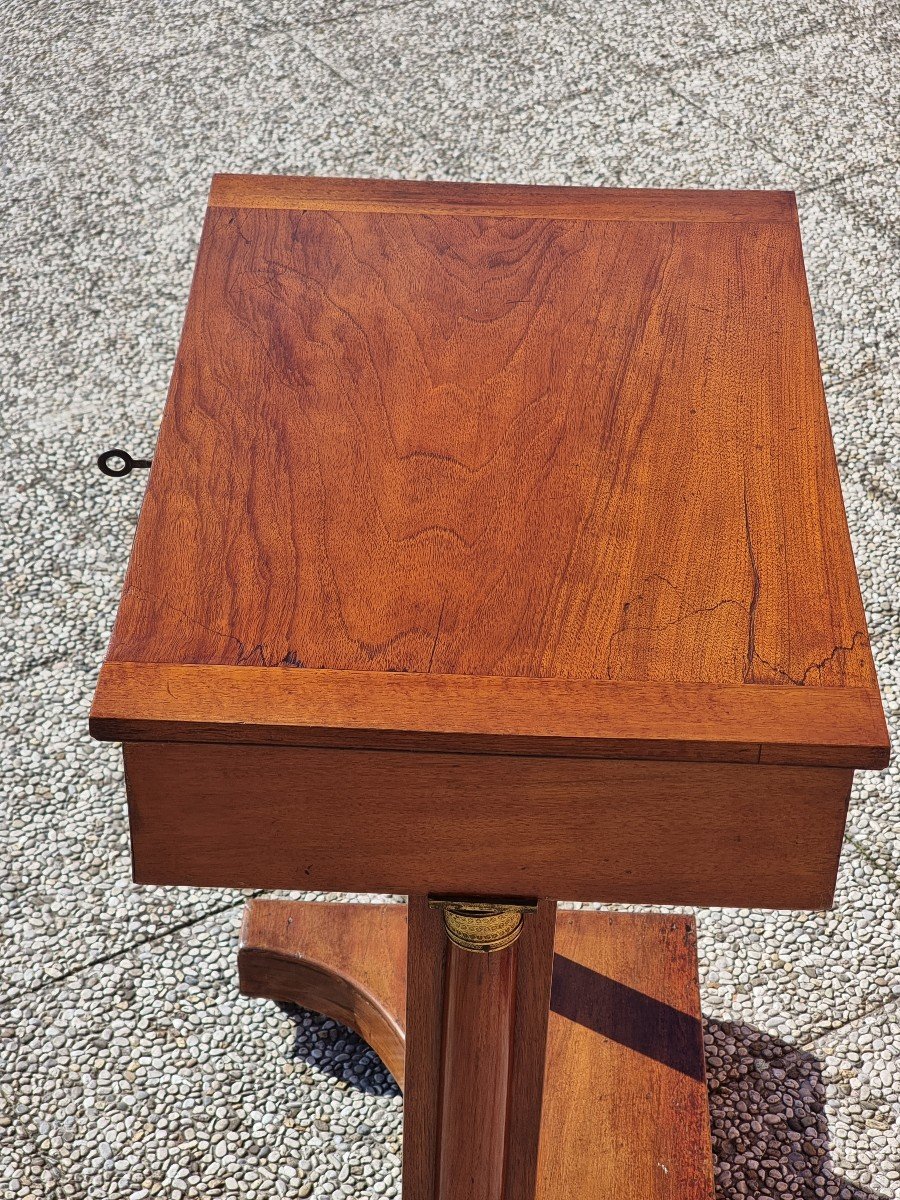 Empire-style Console Table Veneered In Mahogany-photo-4