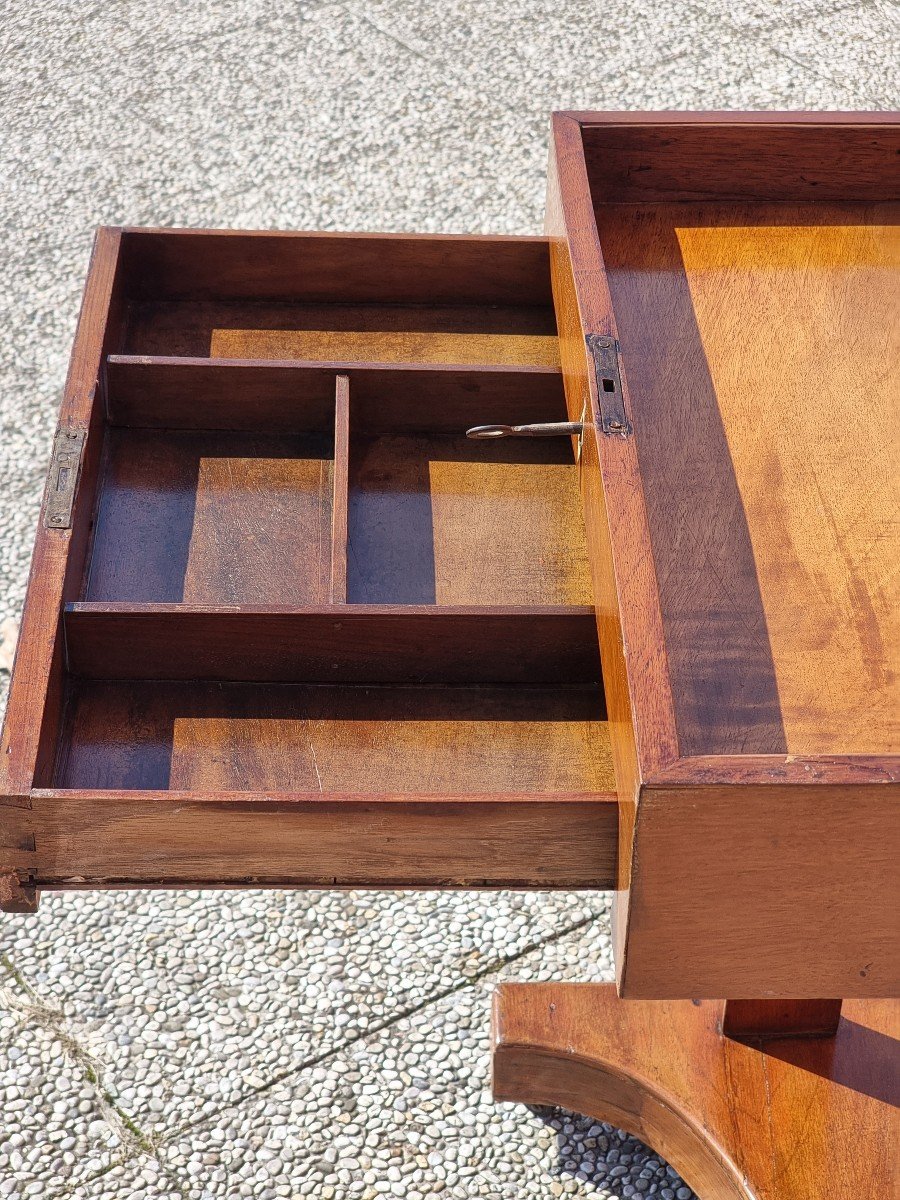 Empire-style Console Table Veneered In Mahogany-photo-2