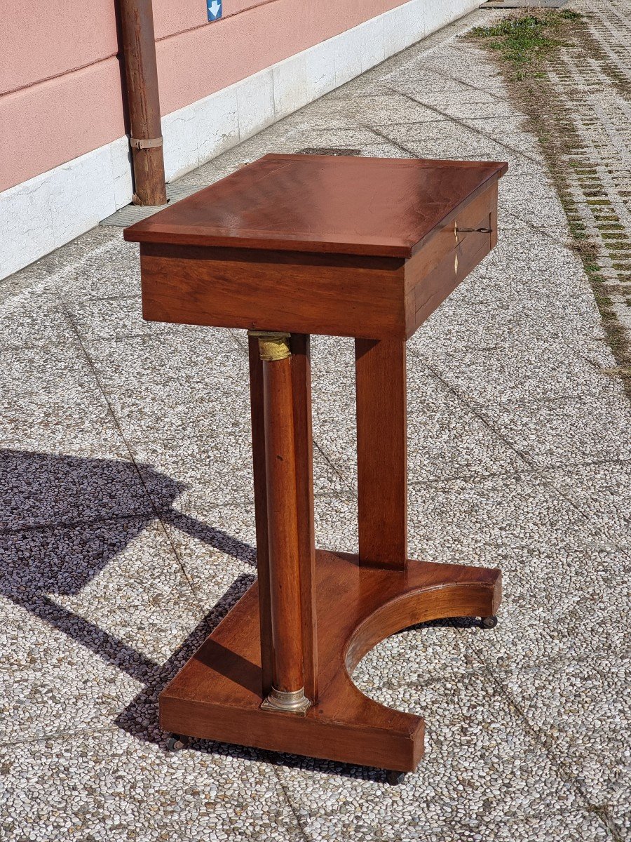 Empire-style Console Table Veneered In Mahogany-photo-7