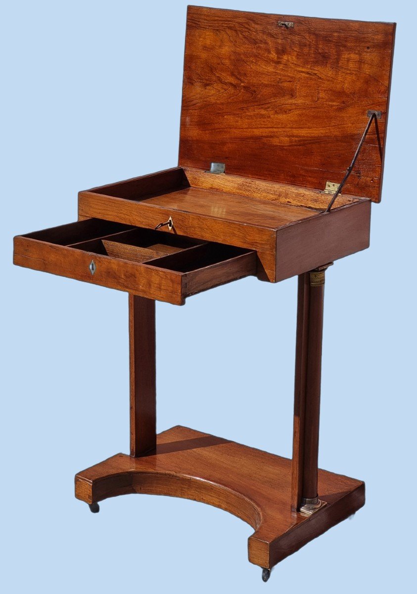 Empire-style Console Table Veneered In Mahogany