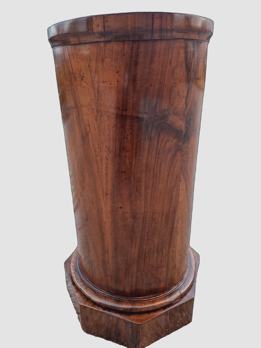 Walnut Column From The Early 19th Century-photo-2