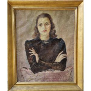 Portrait De Jeune Femme Signé Scaramucci, 1940