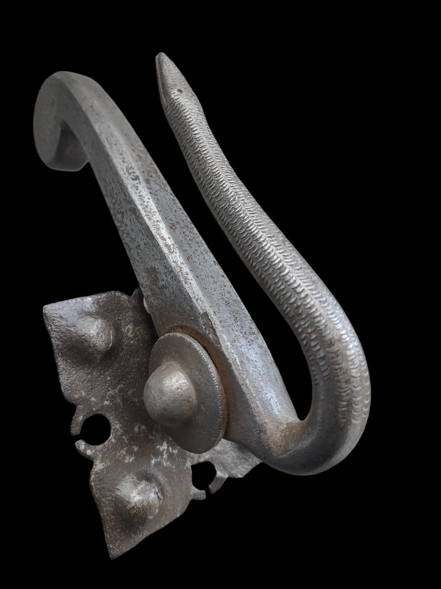 Zoomorphic Wrought Iron Door Knocker XVII Century-photo-2