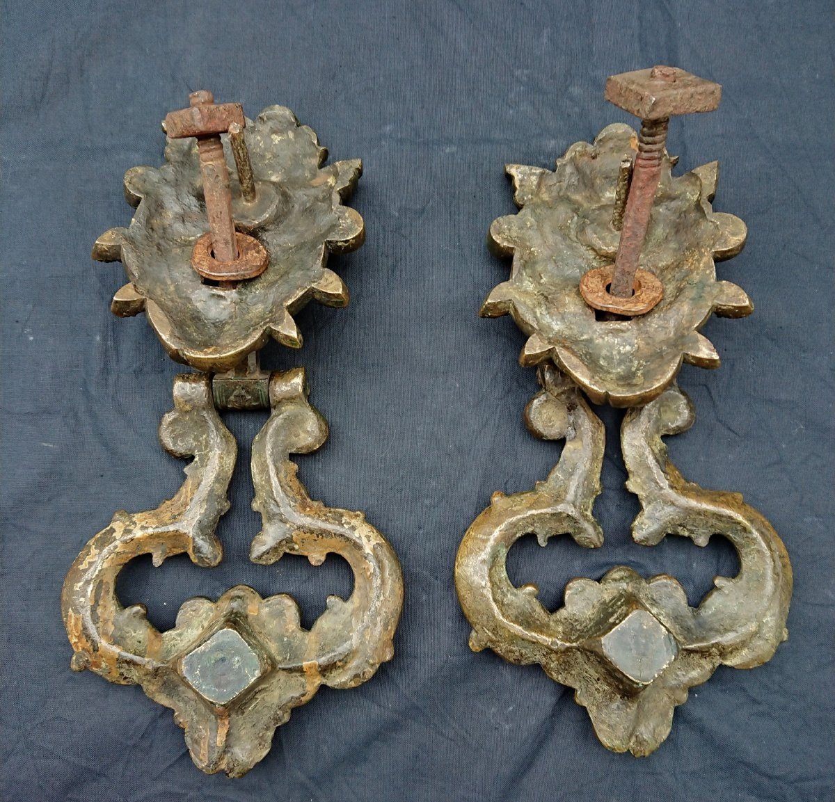 Paire De Heurtoirs En Bronze Louis XIV-photo-6