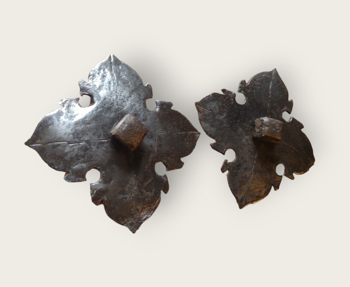 Pair Of Wrought Iron Large Nails XVI Century -photo-3