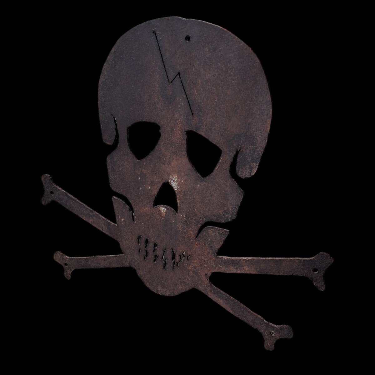 Skull-shaped Sign In Perforated Iron