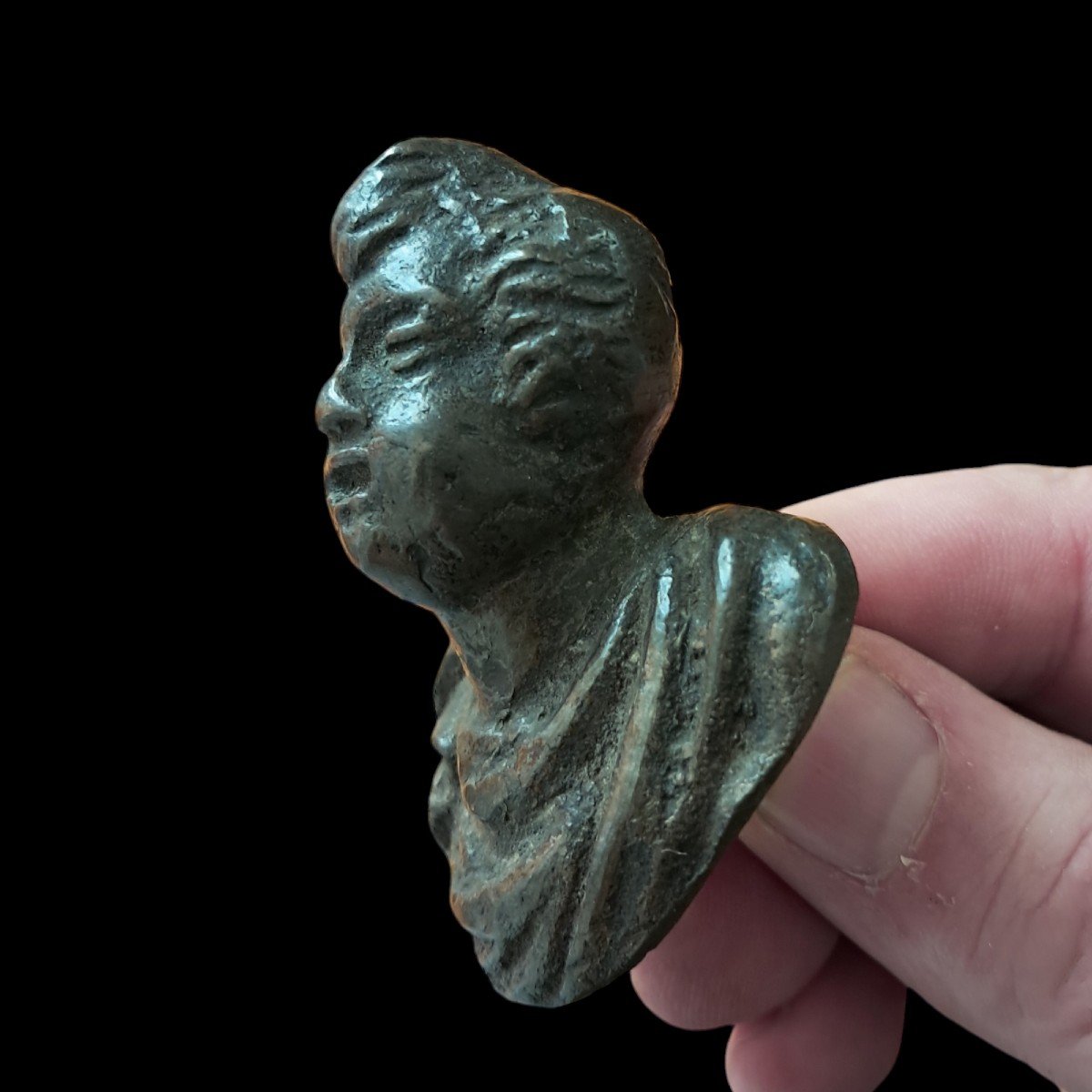 Rare Pair Of Bronze Knobs In The Shape Of Busts Of Children Venice Late XVI Century-photo-2