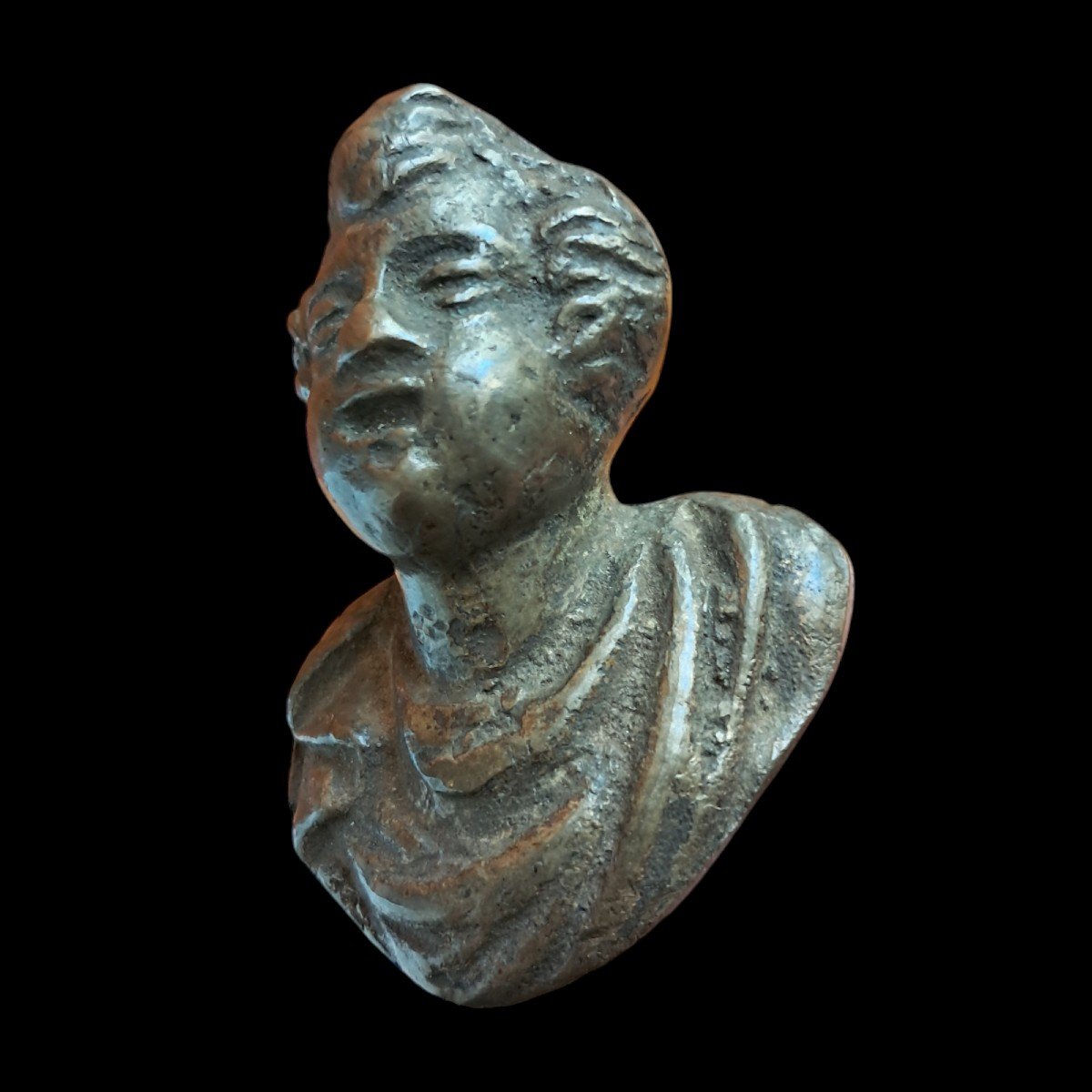 Rare Pair Of Bronze Knobs In The Shape Of Busts Of Children Venice Late XVI Century-photo-4