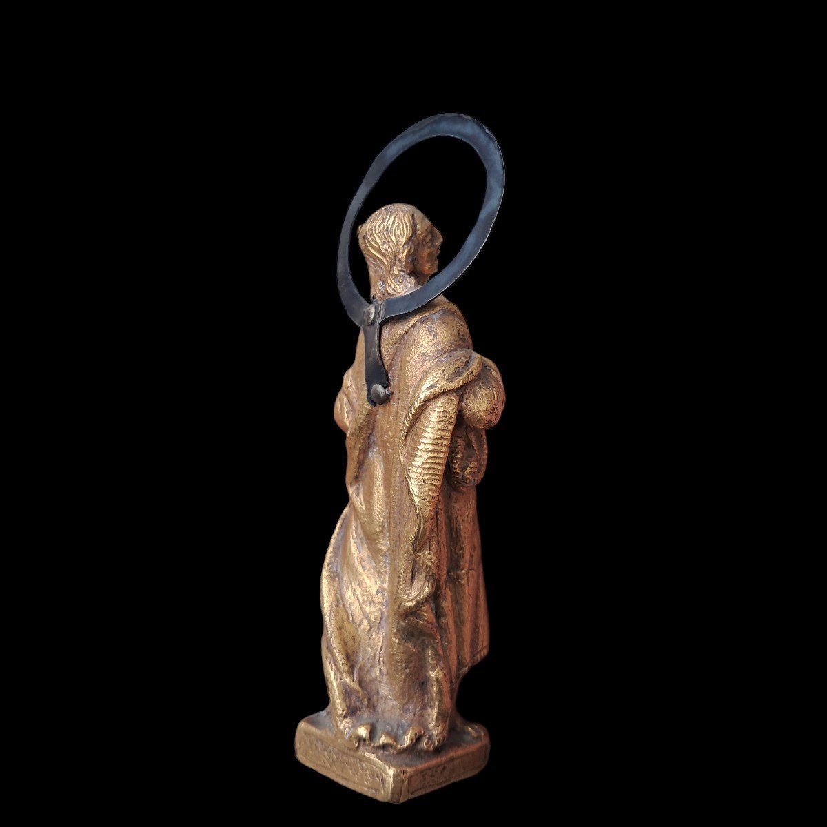 Petite Sculpture En Bronze Doré Renaissance Italienne-photo-1