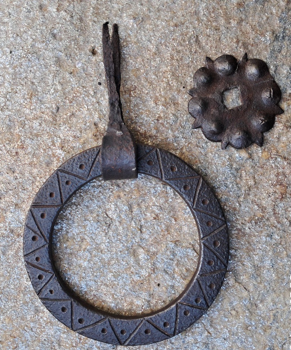 Small Wrought Iron Door Knocker Late XVII Century-photo-4