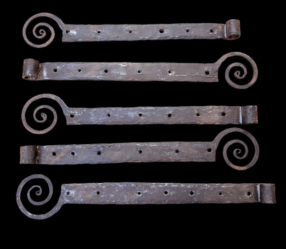 5 Large Wrought Iron Door Hinges-photo-3