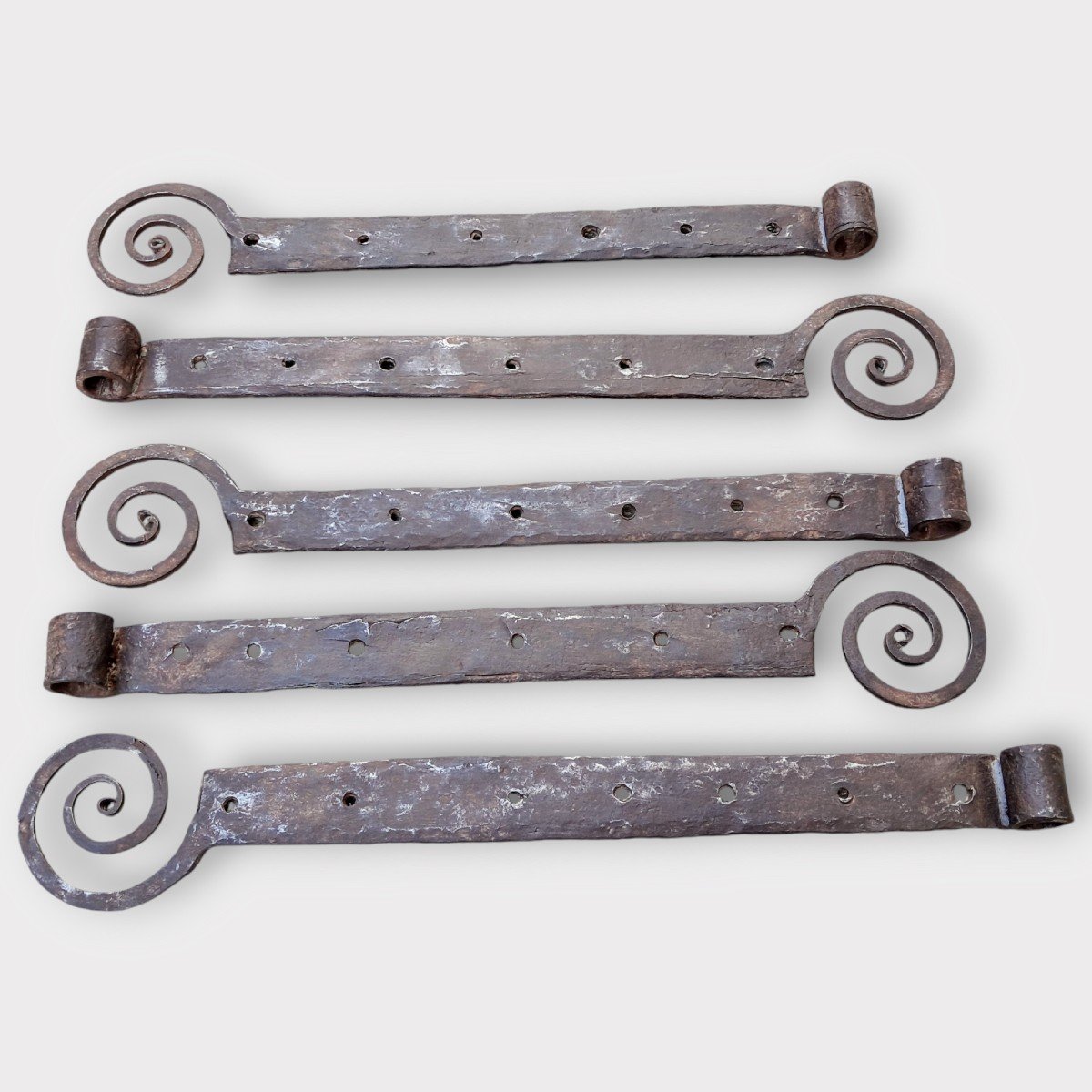 5 Large Wrought Iron Door Hinges-photo-4