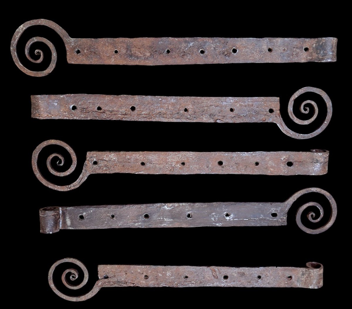 5 Large Wrought Iron Door Hinges-photo-1