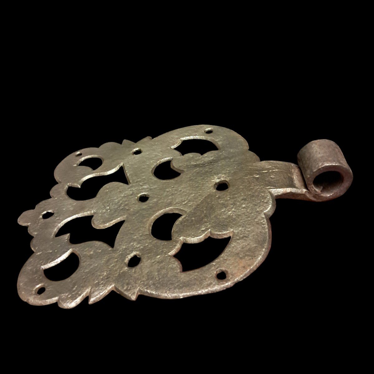 Pair Of Baroque Wrought Iron Hinges-photo-4