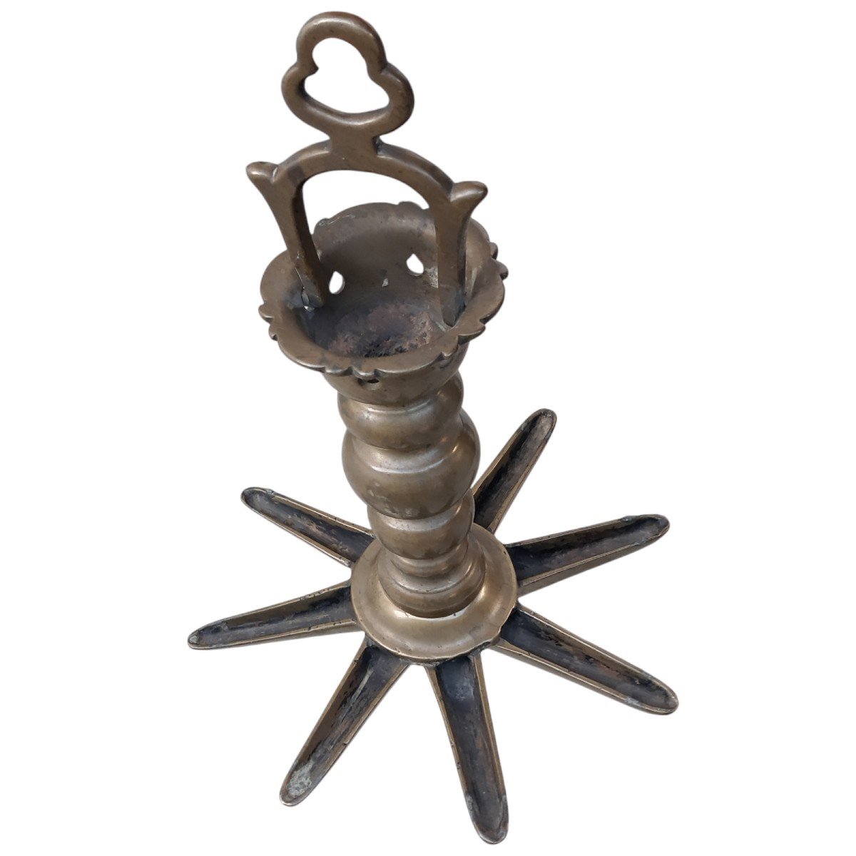 Jewish Bronze  Lamp Shabbat XVIII Century-photo-4