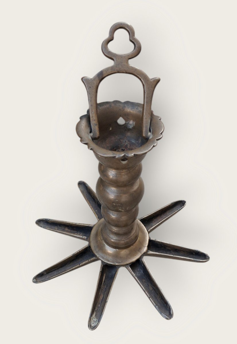 Jewish Bronze  Lamp Shabbat XVIII Century-photo-4