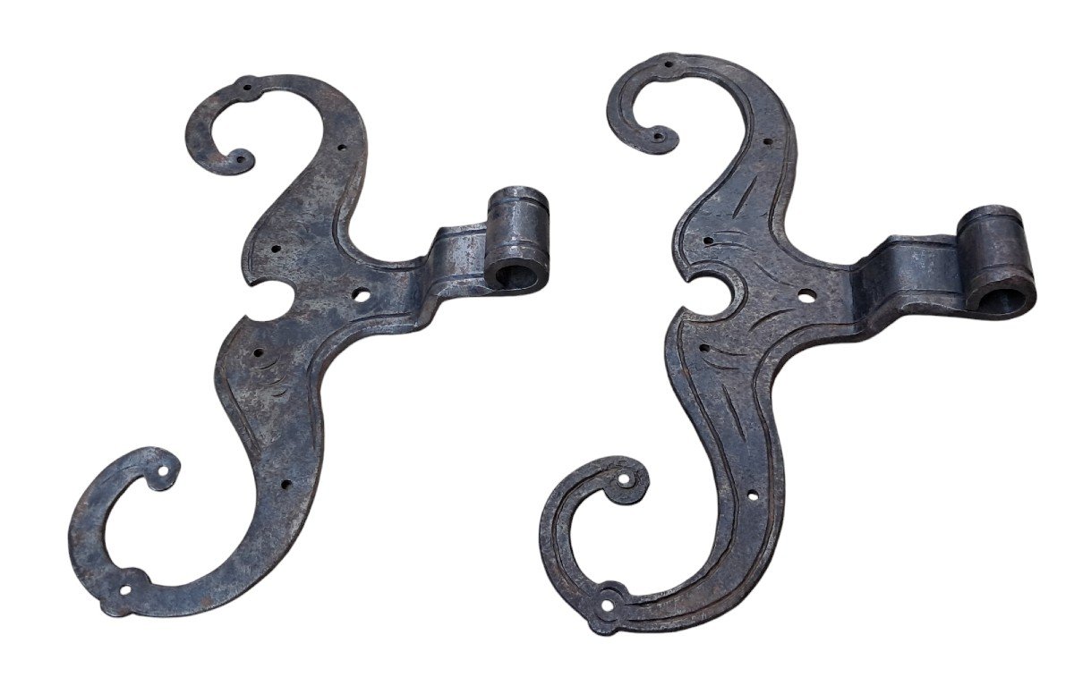 Large Wrought Iron Door Hinges Late XVII Century