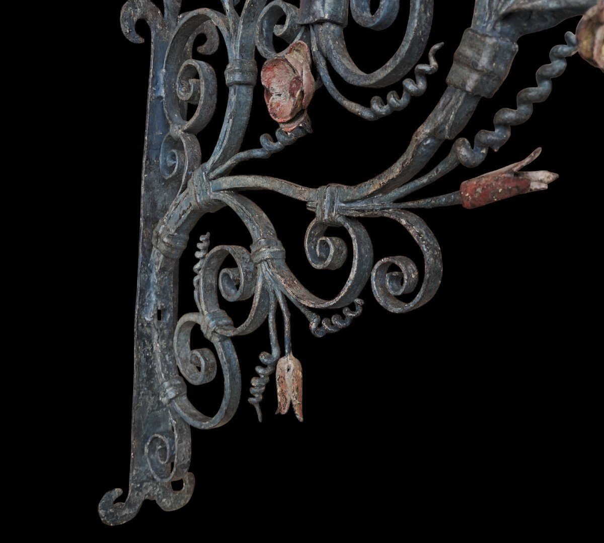 Painted Wrought Iron Light Arm-photo-6