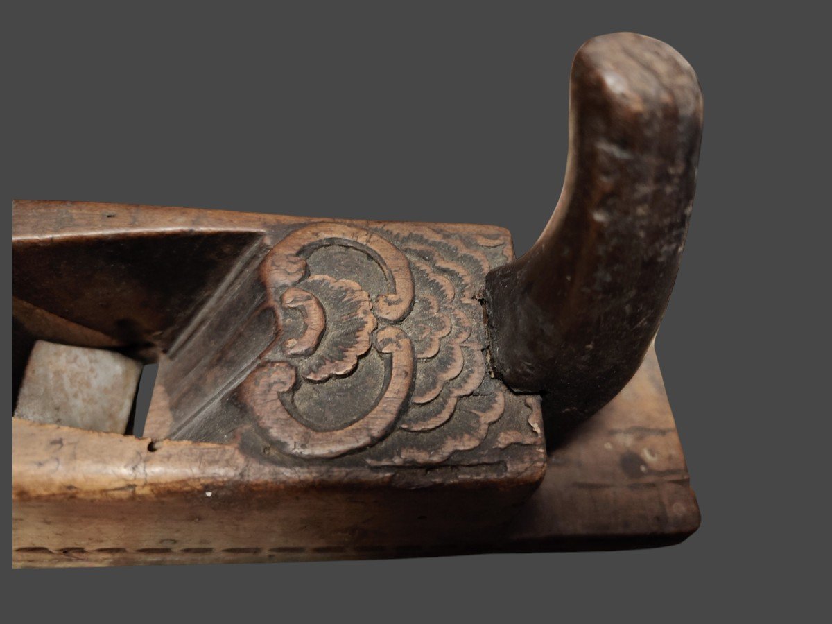 German Carved Horn Plane Dated 1801-photo-2