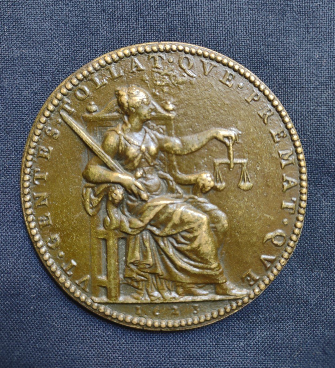 Louis XIII Bronze Medal Signed By Guillaume Dupré-photo-2