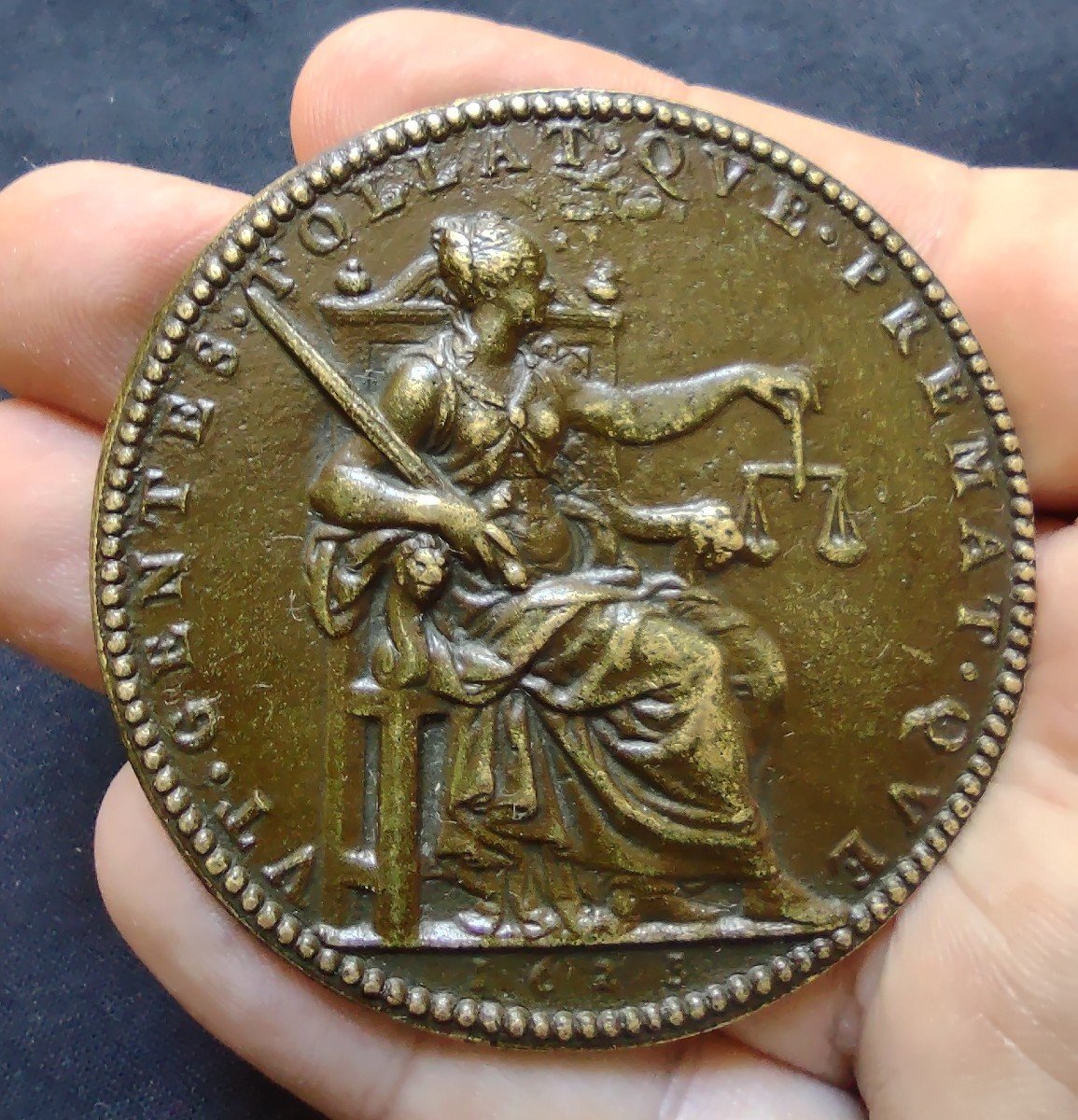 Louis XIII Bronze Medal Signed By Guillaume Dupré-photo-1