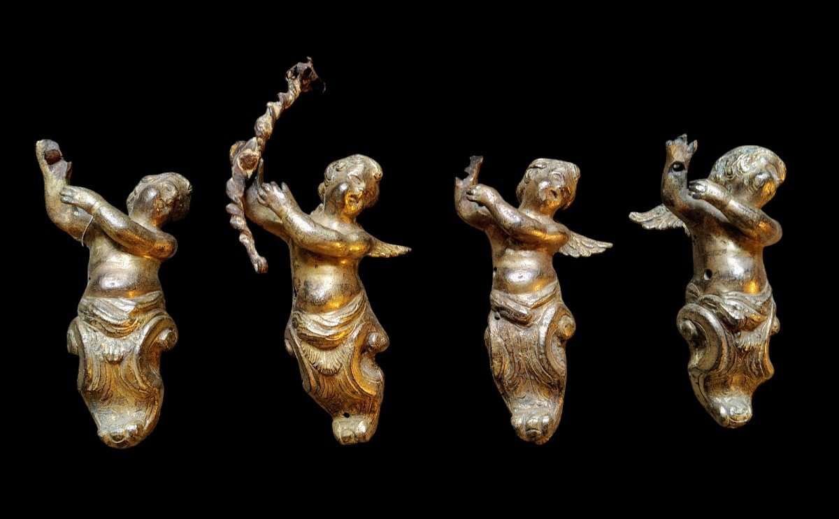 4 Bronze Cherubs Italy XVIII Century-photo-2