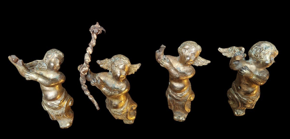 4 Bronze Cherubs Italy XVIII Century-photo-3