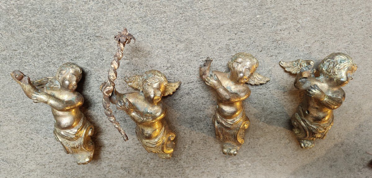 4 Bronze Cherubs Italy XVIII Century-photo-3