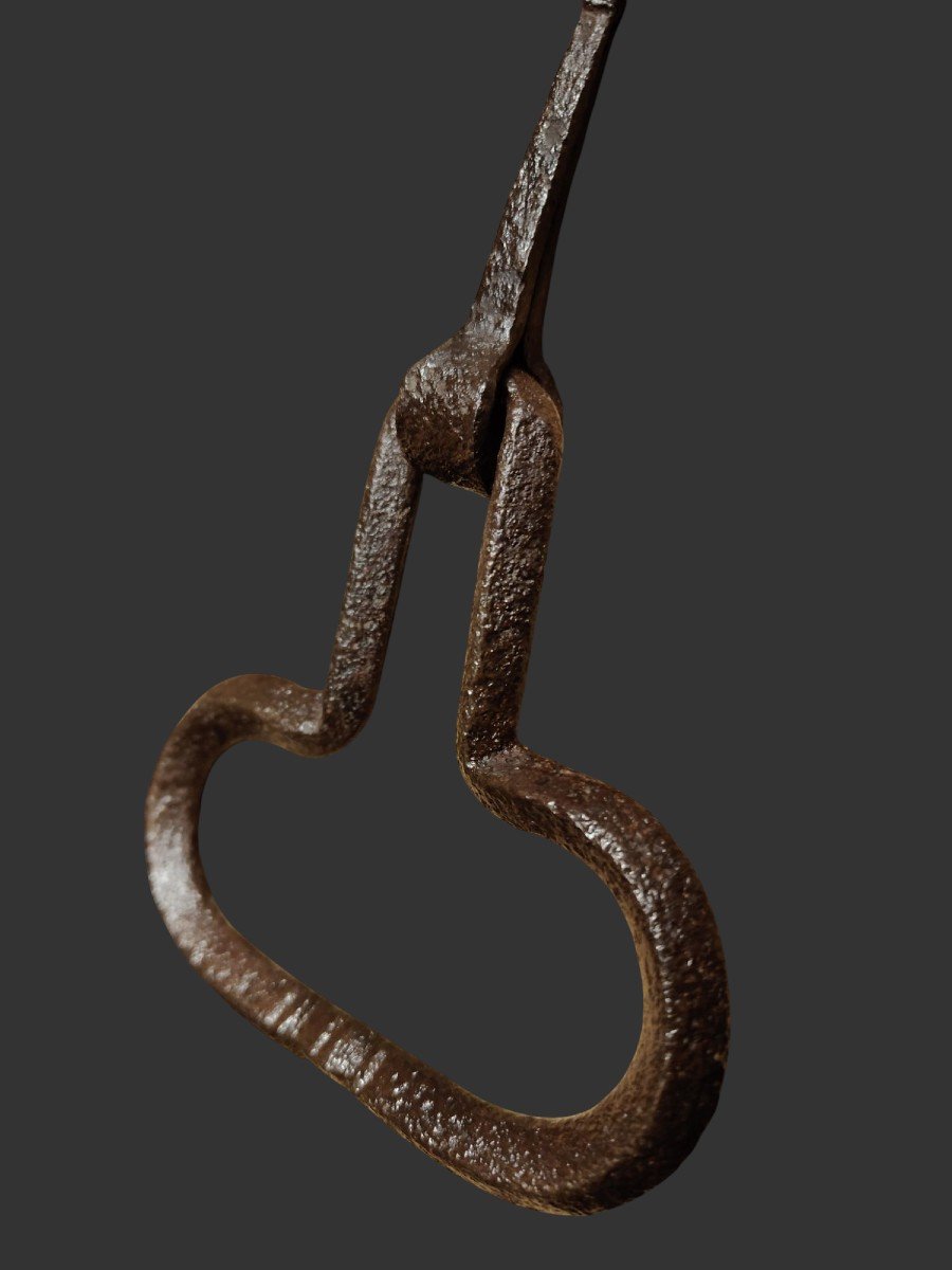 Wrougt Iron Handle Or Small Door Knocker XVII Century-photo-2