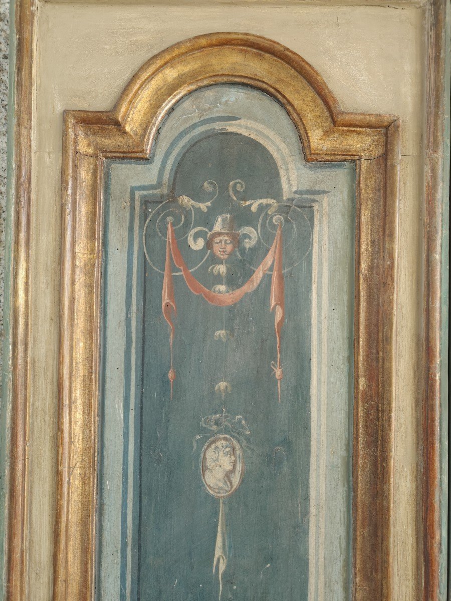  Important Neoclassical Door Painted On Both Sides-photo-5